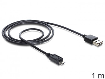 DeLock Cable EASY-USB 2.0 Type-A male > USB 2.0 Type Micro-B male 1m Black