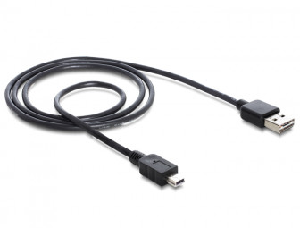 DeLock Cable EASY-USB 2.0 Type-A male > USB 2.0 Type Mini-B male 1m Black