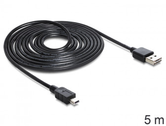 DeLock Cable EASY-USB 2.0 Type-A male > USB 2.0 Type Mini-B male 5m Black