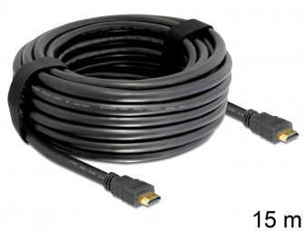 DeLock Cable High Speed HDMI with Ethernet – HDMI A male > HDMI A male 15m