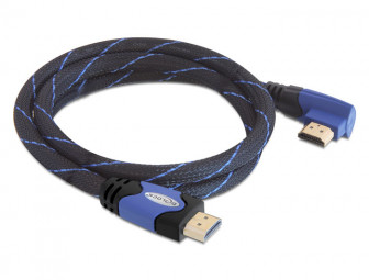 DeLock Cable High Speed HDMI with Ethernet – HDMI A male > HDMI A male angled 4K 2m