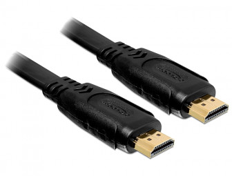 DeLock Cable High Speed HDMI with Ethernet – HDMI A male > HDMI A male flat 1m