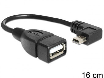 DeLock Cable Mini USB male angled > USB 2.0-A female OTG 16 cm