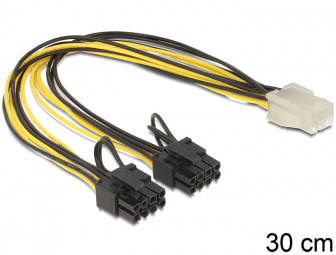 DeLock Cable PCI Express power supply 6 pin female > 2x 8 pin male