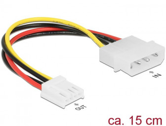 DeLock Cable Power 4 pin male > 4 pin floppy female 15cm