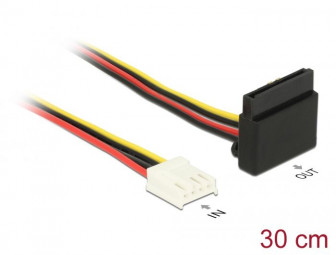 DeLock Cable Power Floppy 4 pin female > SATA 15 pin female metal 30cm