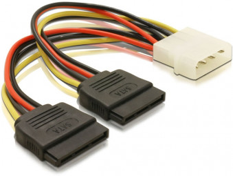 DeLock Cable Power SATA HDD 2x > 4pin male