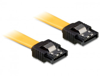DeLock cable SATA 10cm straight/straight metal Yellow