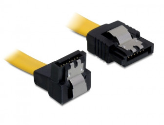 DeLock cable SATA 50cm down/straight metal Yellow