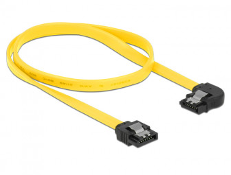 DeLock Cable SATA 6 Gb/s male straight > SATA male left angled 50cm Yellow Metal