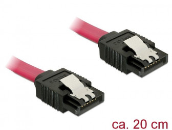 DeLock Cable SATA 6 Gb/s male straight > SATA male straight 20cm Red Metal