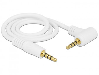 DeLock Cable Stereo Jack 3.5 mm 4 pin male > male angled 0,5m white