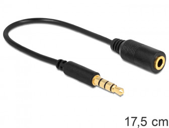 DeLock Cable Stereo jack 3.5 mm 4 pin > Stereo plug 3.5 mm 4 pin (changes the pin assignment)