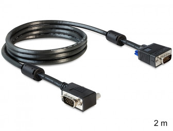 DeLock Cable SVGA 2m male-male angled