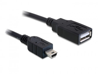 DeLock Cable USB 2.0-A female > mini USB male 0,5m