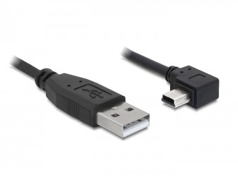 DeLock Cable USB 2.0-A male > USB mini-B 5pin male angled 0,5m