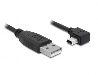 DeLock Cable USB 2.0-A male > USB mini-B 5pin male angled 1m