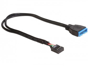 DeLock Cable USB 2.0 pin header female > USB 3.0 pin header male 30cm