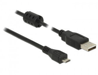 DeLock Cable USB 2.0 Type-A male > USB 2.0 Micro-B male 1m Black