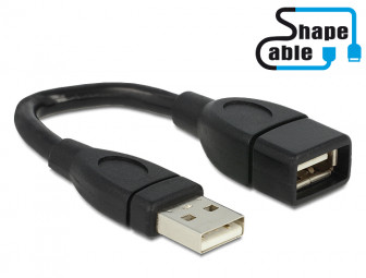 DeLock Cable USB 2.0 Type-A male > USB 2.0 Type-A female ShapeCable 0,15m