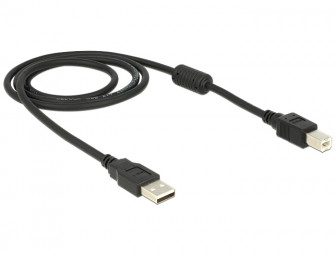 DeLock Cable USB 2.0 type A male > USB 2.0 type B male 1m Black