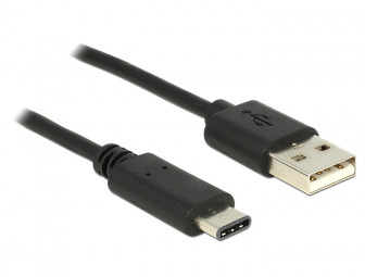 DeLock Cable USB 2.0 Type-A male > USB Type-C 2.0 male 0.5m Black