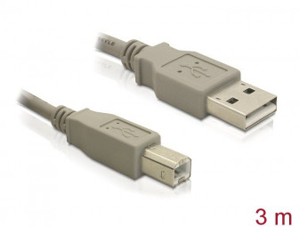 DeLock Cable USB 2.0 Type-A male > USB 2.0 Type-B male 3m