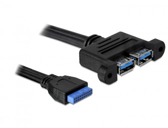 DeLock Cable USB 3.0 pin header female > 2x USB 3.0-A female parallel