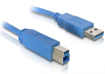 DeLock Cable USB 3.0 type-A male > USB 3.0 type-B male 5m Blue