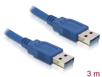 DeLock Cable USB 3.0 Type-A male > USB 3.0 Type-A male 3m Blue