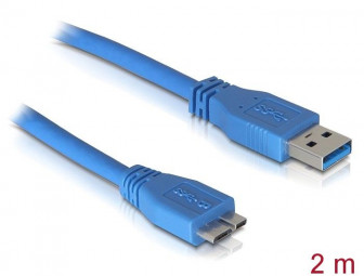 DeLock Cable USB 3.0 type-A male > USB 3.0 type Micro-B male 2m Blue