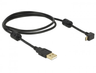 DeLock Cable USB-A male > USB micro-B male angled 90° up/down