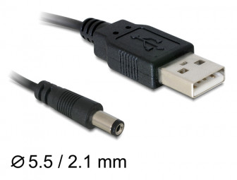 DeLock Cable USB Power > DC 5.5 x 2.1mm Male 1m