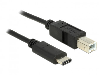 DeLock Cable USB Type-C 2.0 male > USB 2.0 Type-B male 0,5m Black