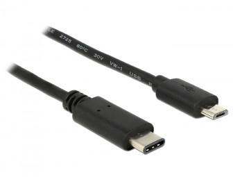 DeLock Cable USB Type-C 2.0 male > USB 2.0 Type Micro-B male 0,5m Black