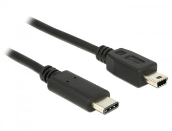 DeLock Cable USB Type-C 2.0 male > USB 2.0 Type Mini-B male 0,5m Black