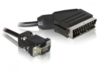 DeLock Cable Video Scart male (output) > VGA male (input) 2m