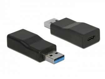 DeLock Converter USB 3.1 Gen 2 Type-A male > USB Type-C female Active Black