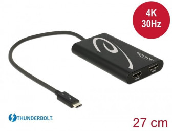 DeLock Thunderbolt 3 male > 2 x HDMI female 4K 30 Hz adapter