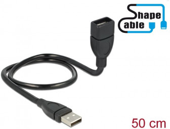 DeLock Delock Cable USB 2.0 A male > A female ShapeCable 0.5 m