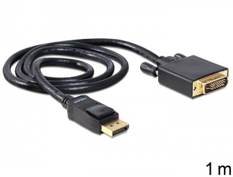 DeLock Displayport 1.2 male to DVI-D (Dual Link) male 1m Black