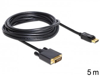 DeLock Displayport 1.2 male to DVI-D (Dual Link) male 5m Black