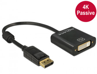 DeLock Displayport 1.2 male to DVI female 4K passzív adapter Black