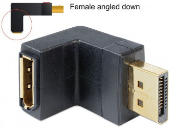 DeLock Displayport 1.1 male > Displayport female angled down Adapter Black