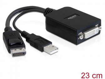 DeLock DisplayPort 1.1 male > DVI-D (Single Link) Active adapter Black