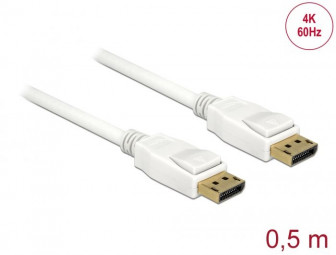 DeLock DisplayPort 1.2 male > DisplayPort male 4K 60 Hz 0,5m Cable White