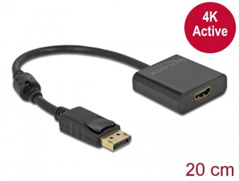 DeLock DisplayPort 1.2 male to HDMI female 4K Active Adapter Black