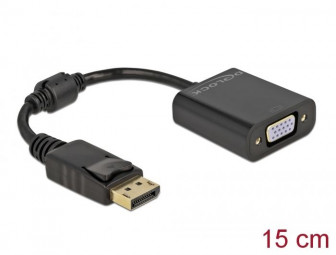 DeLock DisplayPort 1.2 male to VGA female Adapter Black