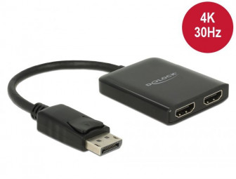 DeLock Displayport 1.2 Splitter 1 x Displayport in > 2x HDMI out 4K 30Hz