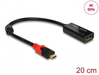 DeLock DisplayPort Adapter for a USB Type-C monitor 4K 60Hz Black